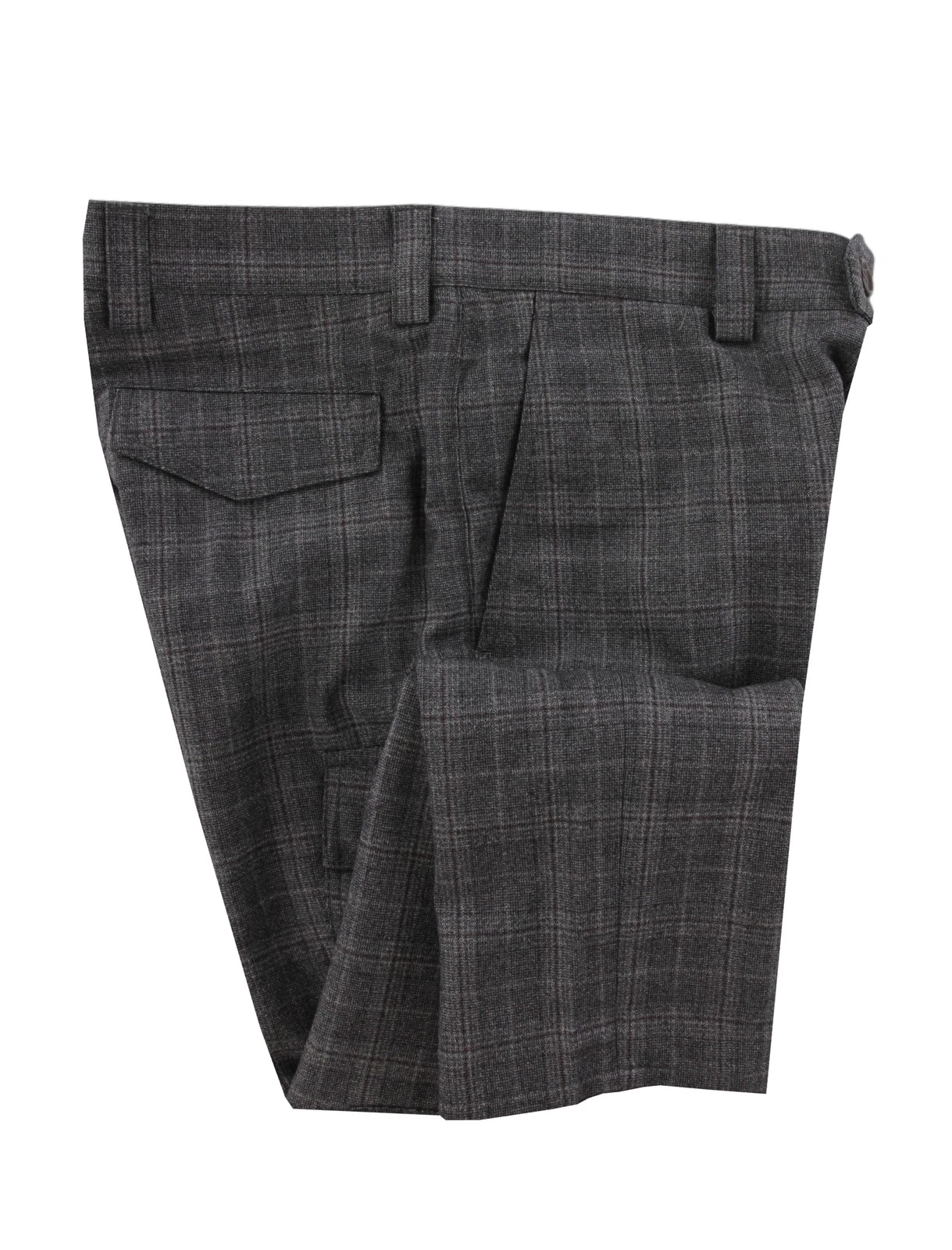 Brunello Cucinelli — $1125 Brunello Cucinelli Gray Plaid Wool Pants - Slim - 34/50 - (BC109256)