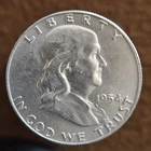 1954 D Franklin Half Dollar 50C 90% Silver Coin Circulated.