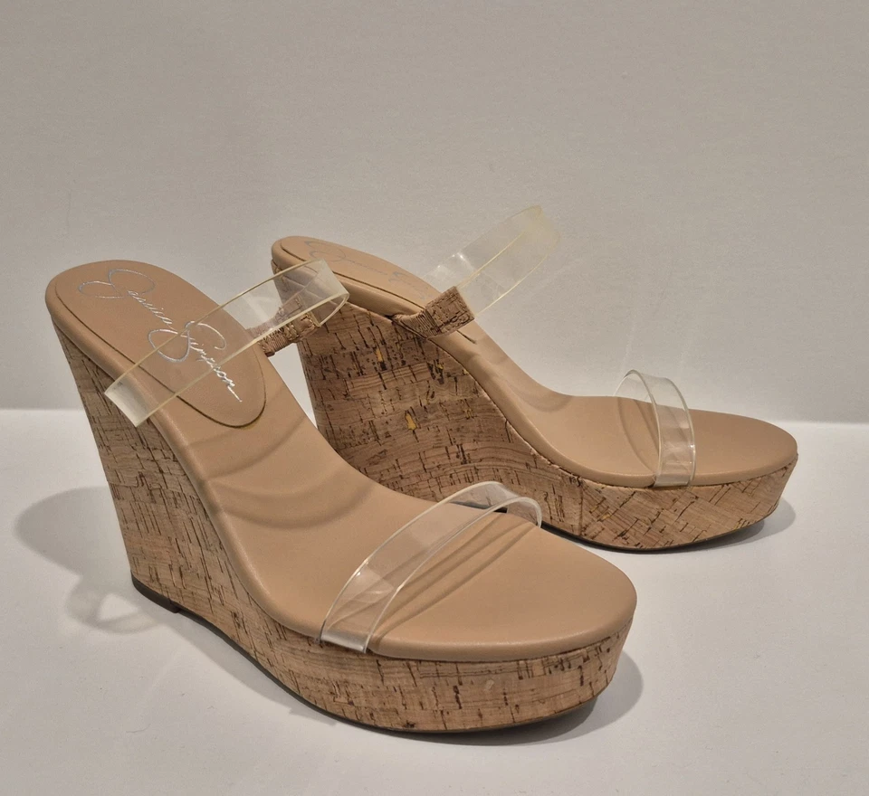 Sandalia de cuña Jessica Simpson Tumile transparente talla 7,5 NUEVA EN CAJA Foto 3 de 4