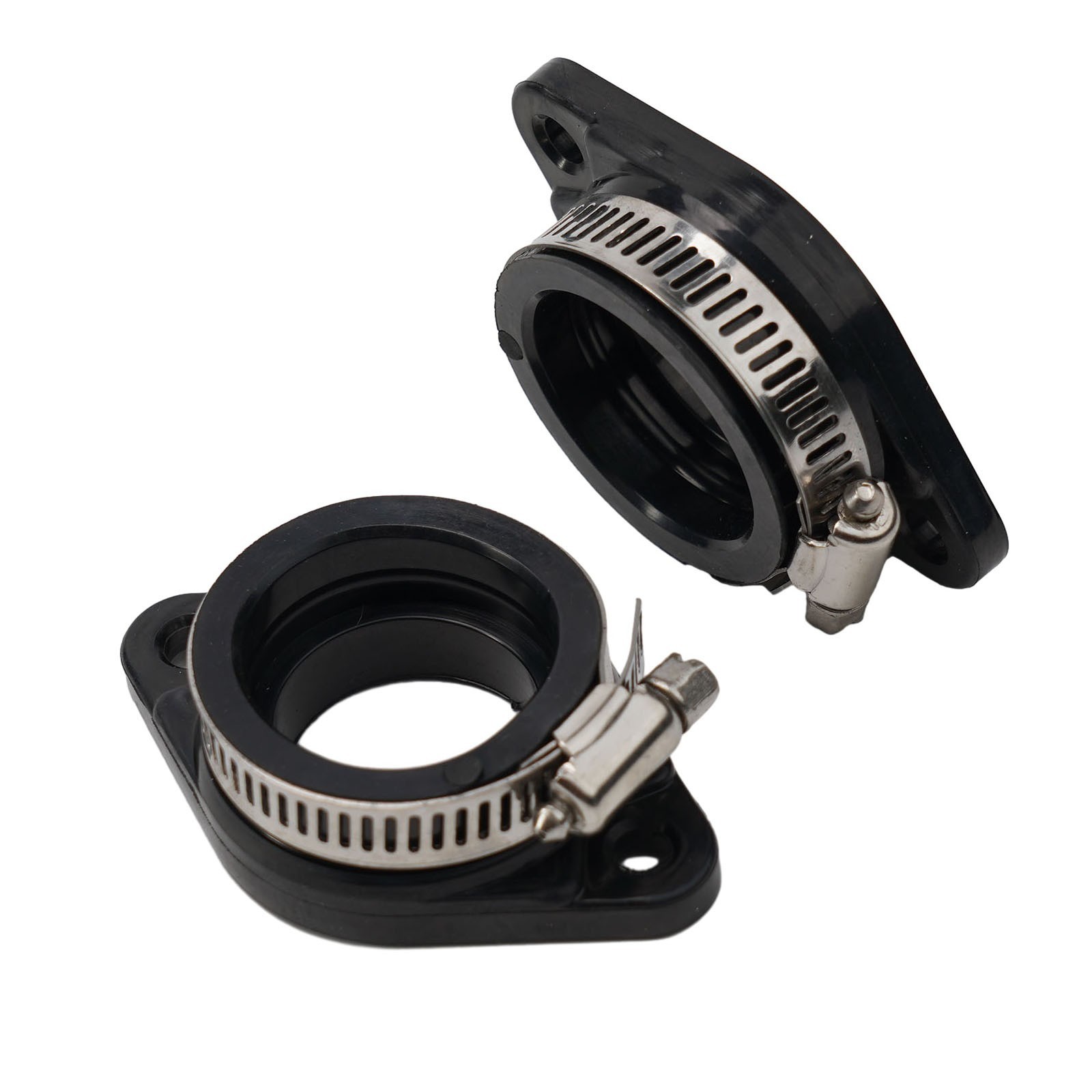 2x Black ATV Carburetor Manifold Boot Adapter for Intake Flange
