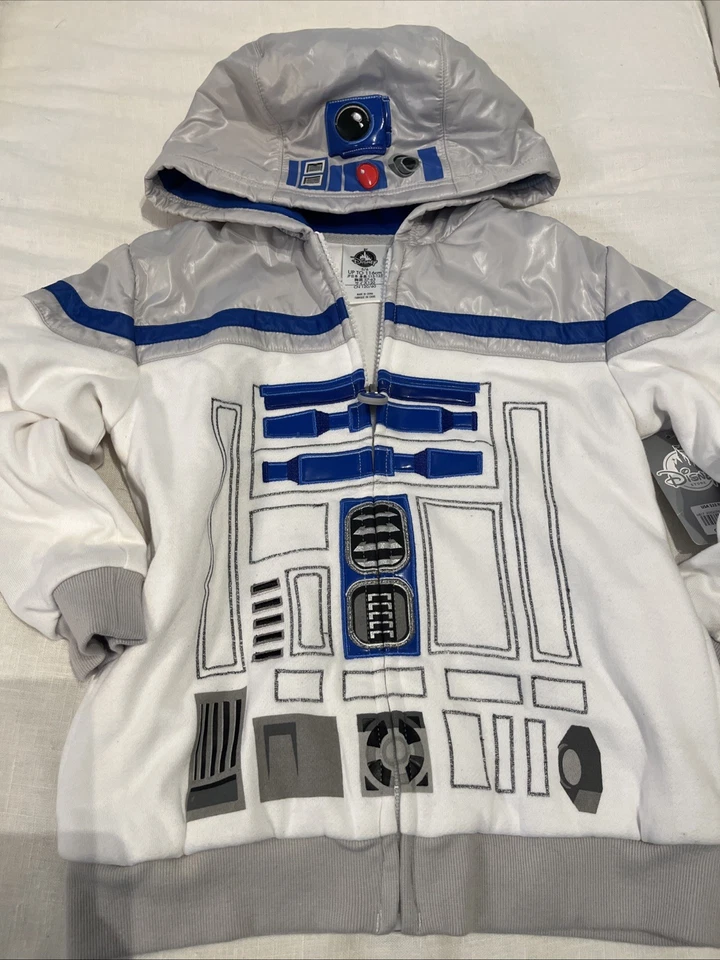 Disney R2-D2 Kids Zip Up Hooded Jacket Size 3 - Image 3 of 4