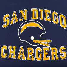 Vintage San Diego Chargers Football Shirt 1980s Logo 7 Made in USA Adult Size L