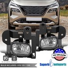 Fits 2021-2023 Rogue Frontier X-Trail Clear Fog Lights Lamp+Switch+Wiring