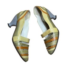 John Fluevog Blind Faith Mid Drew Heels Multicolored Shoes Women Size 8.5