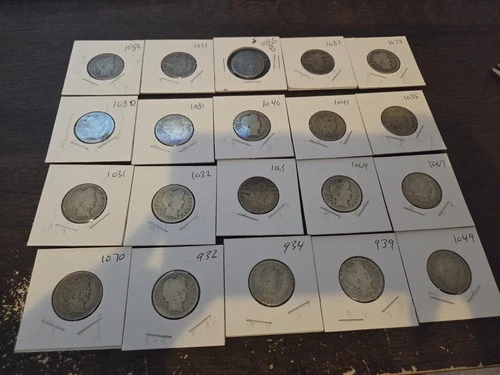 20 x Barber Quarters 90% Silver 5$ Face Value COIN INFLATION HEDGE #61