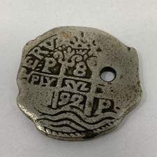 Vintage Disneyland Pirates of The Caribbean Doubloon Silver Token Coin Pendant