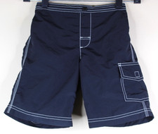 Lands End Boys Black Lined Swim Shorts Trunks Size M 5-6 
