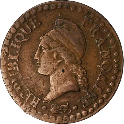 France, 1 Centime, Dupré, AN 7, Paris, Cuivre, TTB, Gadoury:76 - Photo 1/2