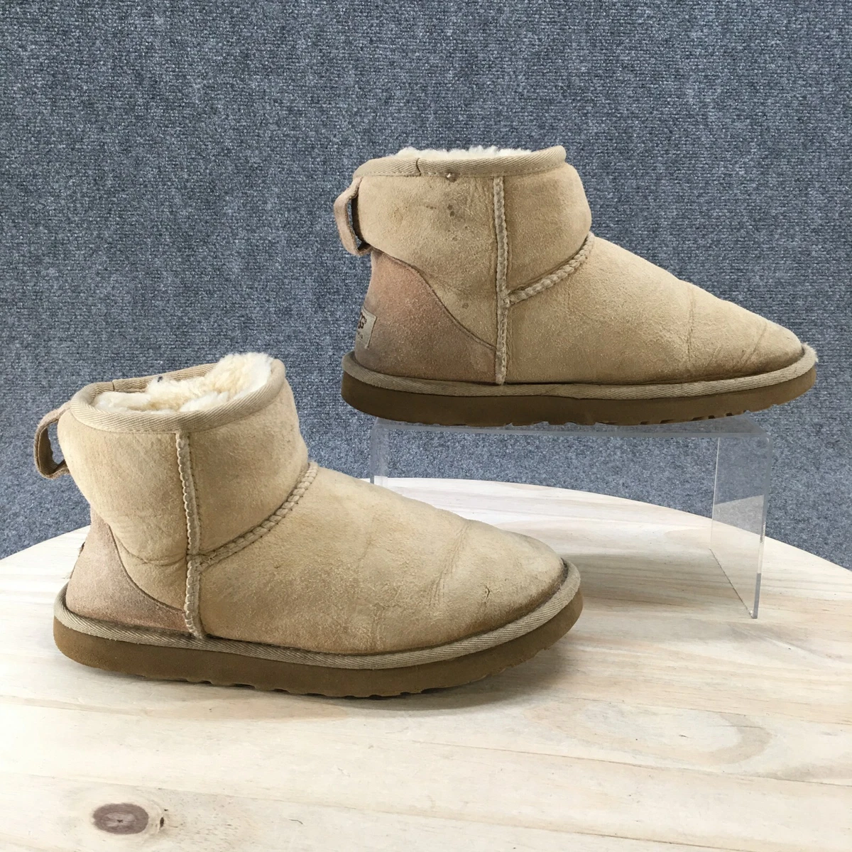 UGG Australia Boots Womens 7 Shearling Ankle Booties Brown Leather