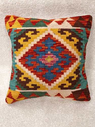 Fundas de cojín Afghan Kilim 100 % lana hechas a mano - multicolor - Imagen 84 de 91