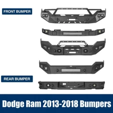 Hooke Road Front Rear Bumpers Fit 2013 2014 2015 2016 2017 2018 Dodge Ram 1500