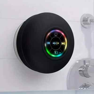 Waterproof Bluetooth Wireless Shower Speaker Bathroom Speaker LED Light Portable