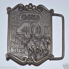 Vintage Original 1970's O's Gold Seed Company Brass Belt Buckle Farming Rare