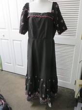 CELLA & FLO  Embroidered  Nursing Evening  Black Dress Size 12  NWT