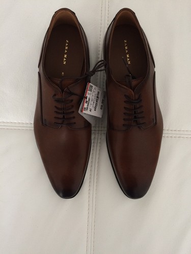 Mens Brown Leather Shoes Size 7 / 41 