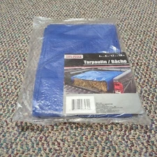 NIP Tool Bench Hardware 4' x 6' Blue Tarpaulin 