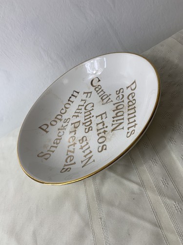 Vintage Ceramic 22k Gold Snack Bowl Cardinal Made In USA Classic Unique Gift Fun - Picture 12 of 12
