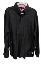 Tommy Hilfiger Mens Long Sleeve Shirt Button Up Size Lg Gray/pink