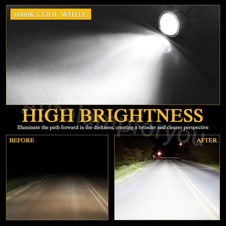 Par de luces antiniebla LED para parachoques delantero Nissan Xterra 2005-2015 con lente transparente Foto 3 de 4