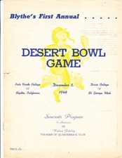12/3 1948 Desert Bowl Game football program Palo Verde vs Dixie College bx9.22