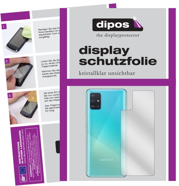 6X Schutzfolie FüR Samsung Galaxy A51 RüCkseite Klar Displayschutzfolie Folie-image
