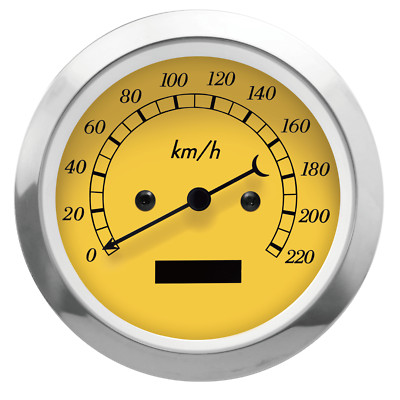 MOTOR METER RACING Classic 85mm 3-3/8'' Electrical Speedometer Odometer 220 KMH