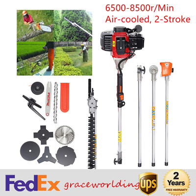 52CC 10-in-1 Gas String Trimmer 2-Stroke Brush Cutter Straight Shaft Weed Eater