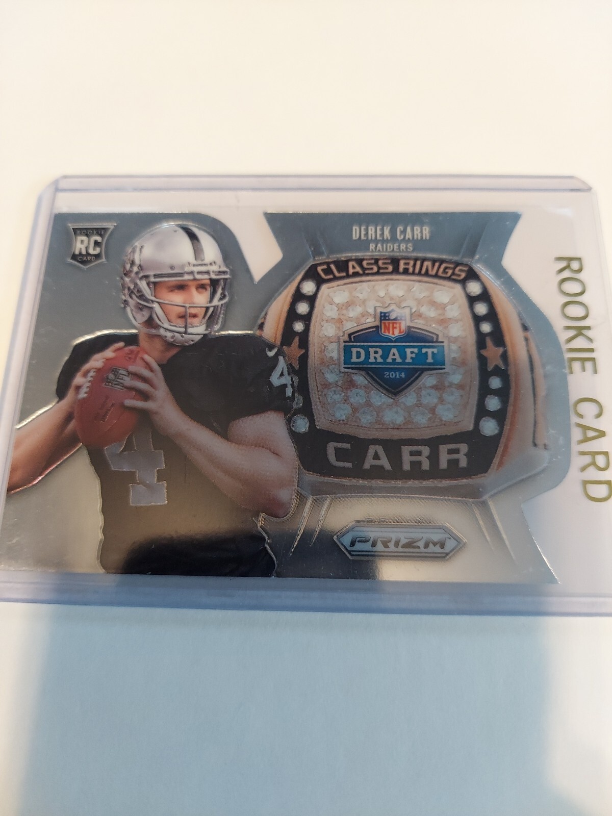 2014 Prizm Class Rings Silver Prizm Rookie Die Cut- Derek Carr + bonus rookie
