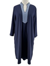 J. Mclaughlin Women's Navy Catalina Cloth 3/4 Sleeve Carmine Dress Size Small