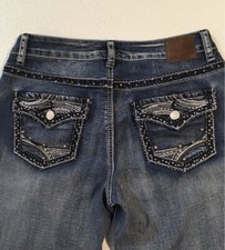 3/4 Reg ~ 29 x 32 ~ Maurices Bootcut Back Flap Pocket Decorated Women’s Jeans