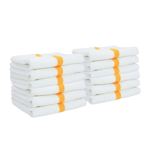 Toallas de mano de gimnasio 16x27 - paquetes de 12 toallas absorbentes de algodón a rayas entrenamiento spa - Imagen 20 de 108