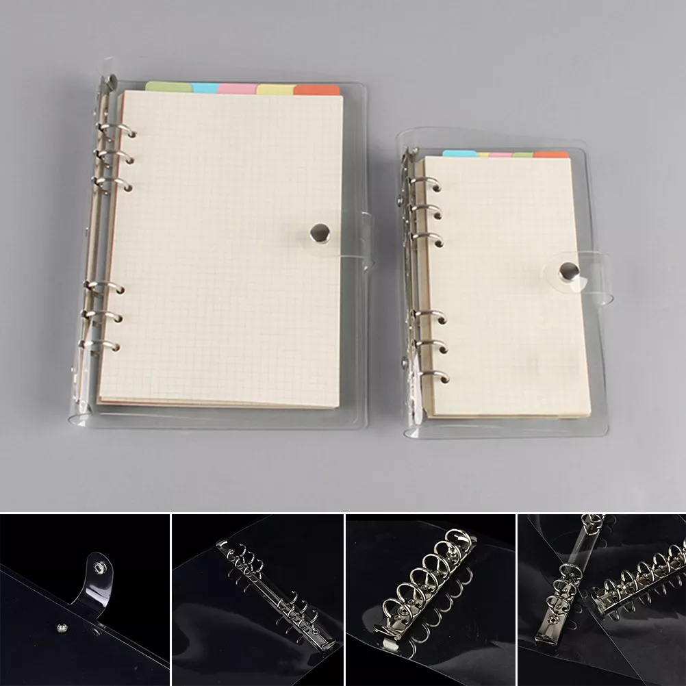 A7 Transparent Pvc Cover Pocket Loose-leaf Binder Notebook Journal