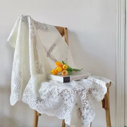 White Vintage Embroidered Lace Tablecloth Table Cloth Cover Wedding Party Decor - Picture 15 of 42
