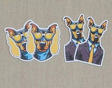 4 Doberman Pinscher Dog Funny Pet Stickers, Water Resistant, Indoor Use
