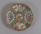 Chinese Export Rose Medallion or Mandarin Saucer Plate Antique 5 1/4 Inches