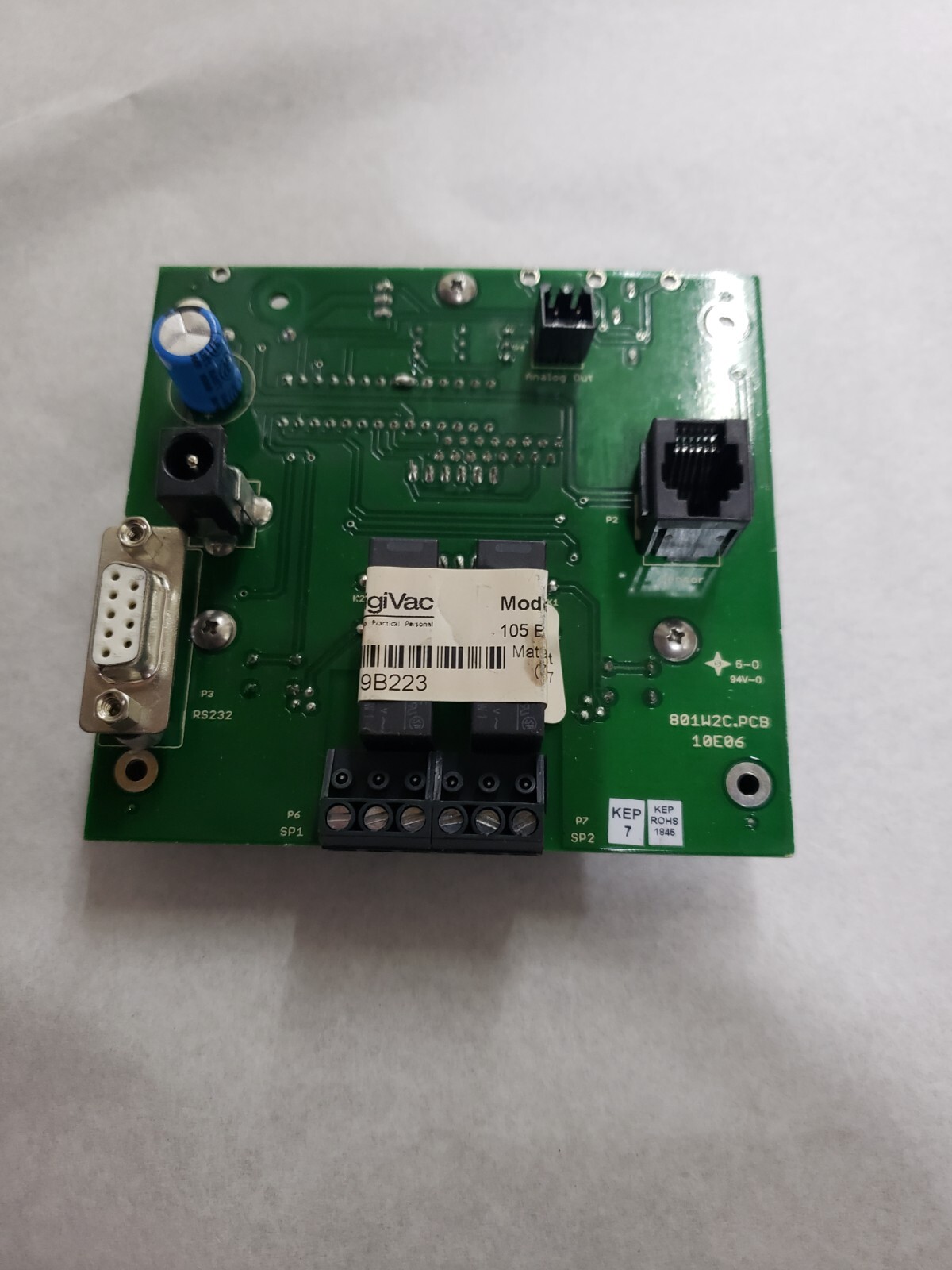 DIGIVAC 801W-2C VACUUM GAUGE PANEL MOUNT NO RELAYS