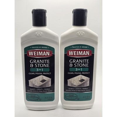 2 Bottles Used WEIMAN Granite & Stone 3 In 1 8oz Discontinued