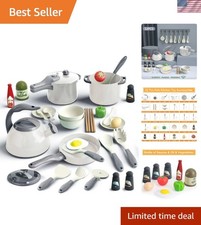 Kids 32-Pc Kitchen Toys Set - Safe Play Kitchen Accessories  Learning