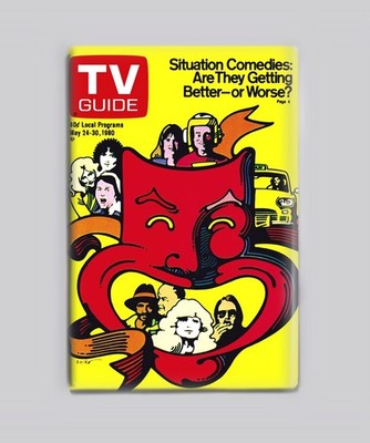 SitCom Special Taxi WKRP Mork & Mindy Threes Company TV Guide 1980 2''x3'' MAGNET