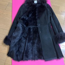 Courrèges Vintage Black Fur Trim Coat Buttoned Jacket Size 40 Model Unknown