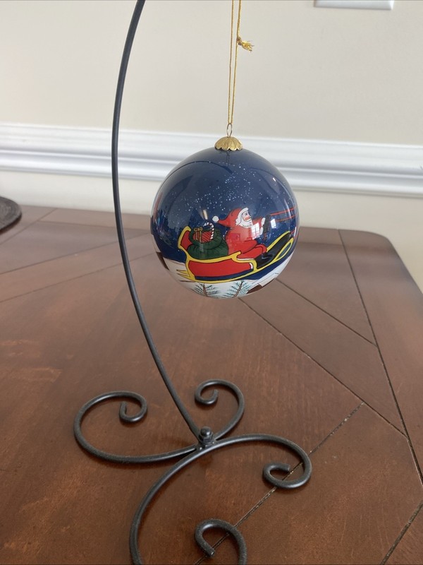 Pier One Li Bein Collection Hand Painted Glass Holiday Ornament