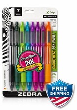 Zebra Z-Grip Ballpoint Pens 7 Pack Medium 1.0mm Assorted Colors