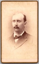 Antique CDV Circa 1880s Tilton Handsome Man with Mustache Worcester MA