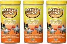 Omega One 3 Pack of Goldfish Medium Pellets, 8 Ounces Each 8 Ounce Pack 3 
