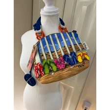 Paul Brent Sun N Sand Beach Flip Flops Purse Bag Art Tote Crossbody Handbag New