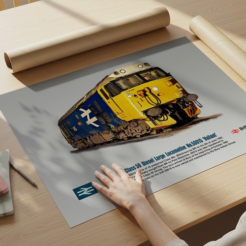Class 50 Diesellok BR 50015 Valiant A3 Kunstdruck Poster Modelleisenbahnen Züge | Zustand: New