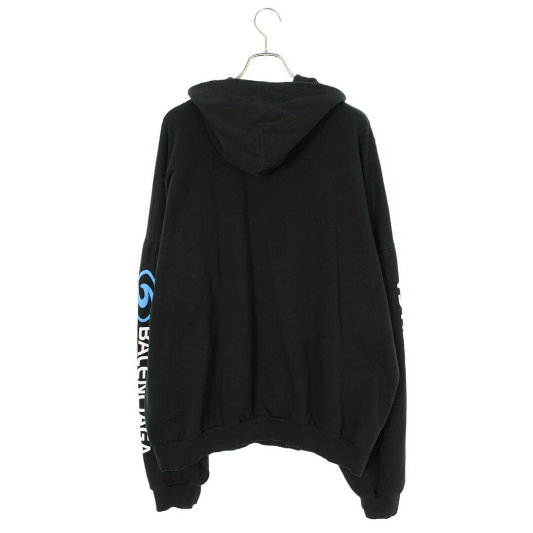 Balenciaga 24SS 761458 TPVU7 Surfer Maxi Logo Stampa Pullover Felpa con Cappuccio Uomo 3