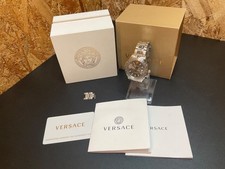 VERSACE VEZI00119 Hellenium Date Automatic Watch Steel Silver Dial 22mm