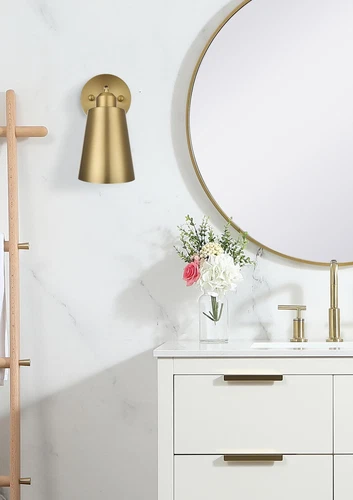 Living District Halycon 5" Wall Sconce In Satin Gold - Picture 2 of 7