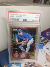 2023 Topps Chrome Corey Seager Gold Wave SP / 50 World Series MVP Year #45 PSA 9